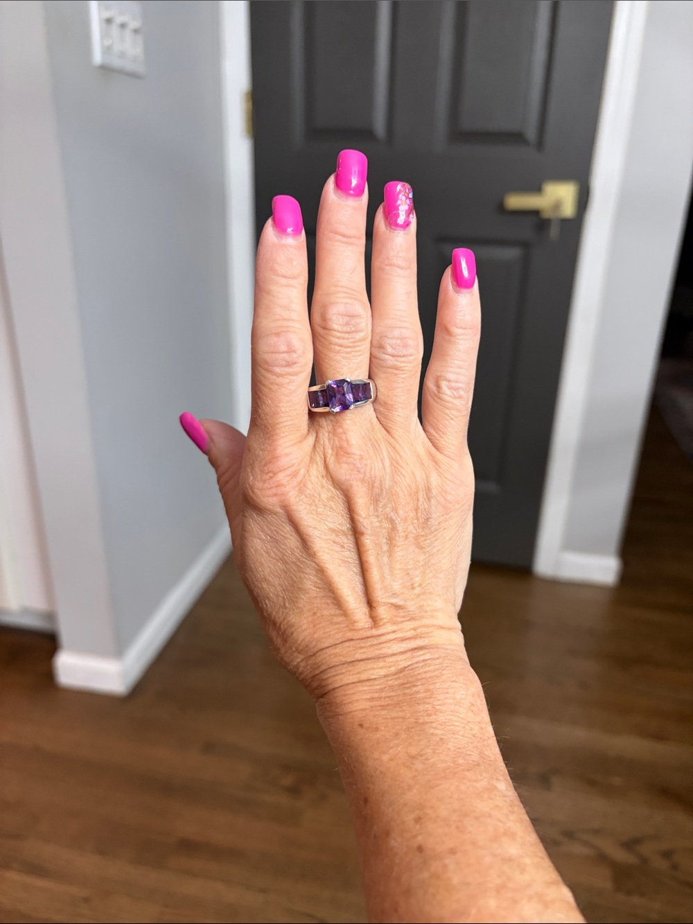 Lorenzo Silver Ring with Purple Amethyst Trio